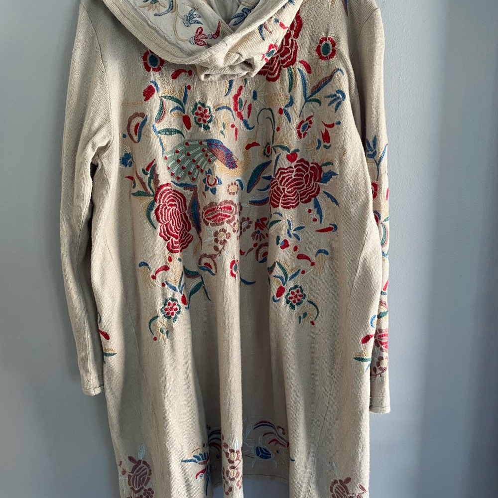 Johnny Was Biya draped hoodie cardigan
